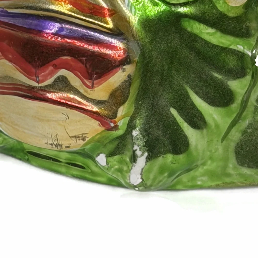 Vintage Allure 1998 Ceramic Metallic Glazed Christmas Tree Teapot